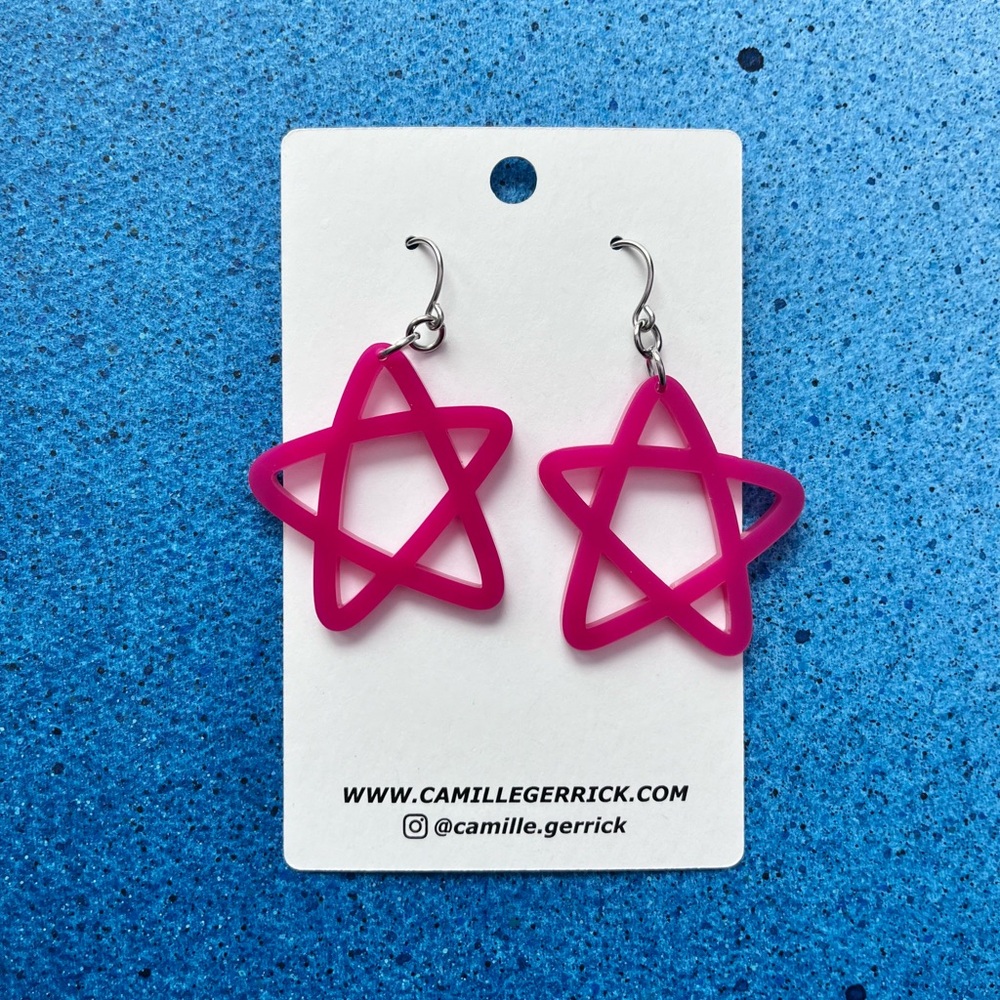 Laser cut acrylic earrings - handmade!